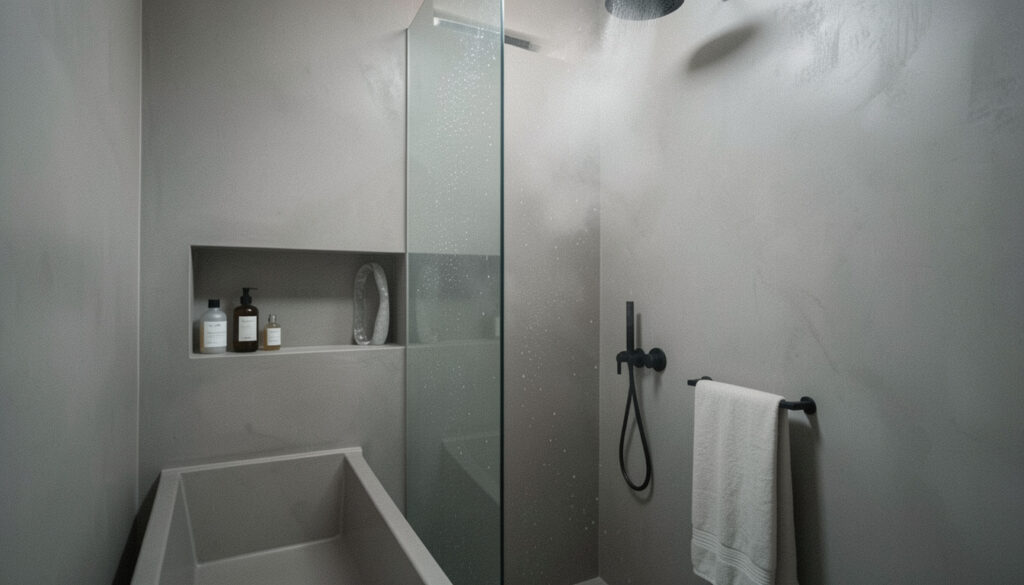 Béton ciré dans une douche : avantages et précautions