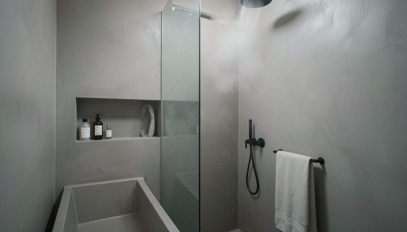Béton ciré dans une douche : avantages et précautions